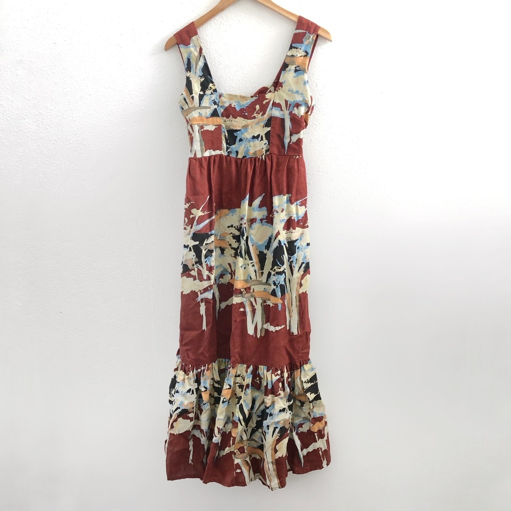 BEL KAZAN Sleeveless 100% Linen Maxi Dress Size Small